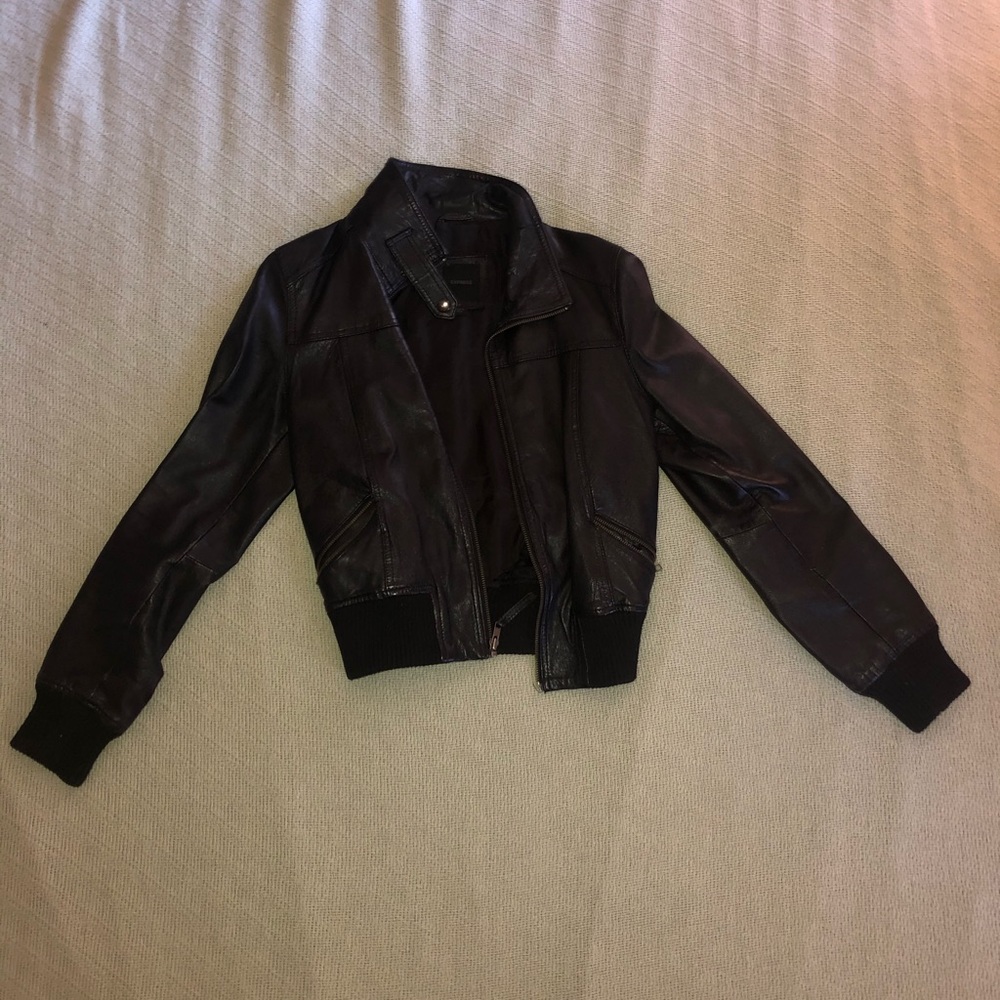 Express leather bomber jacket